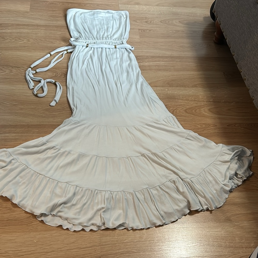 DVF long strapless dress